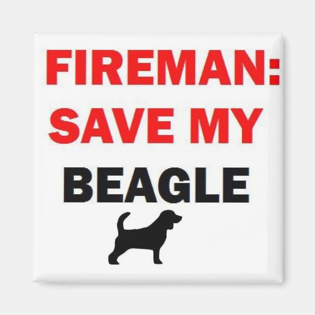 Imán Fireman Rescue My Beagle (Frente)