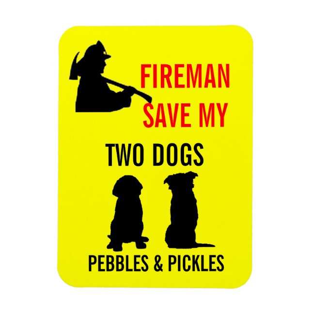 Imán Fireman salva a mis dos perros (Vertical)