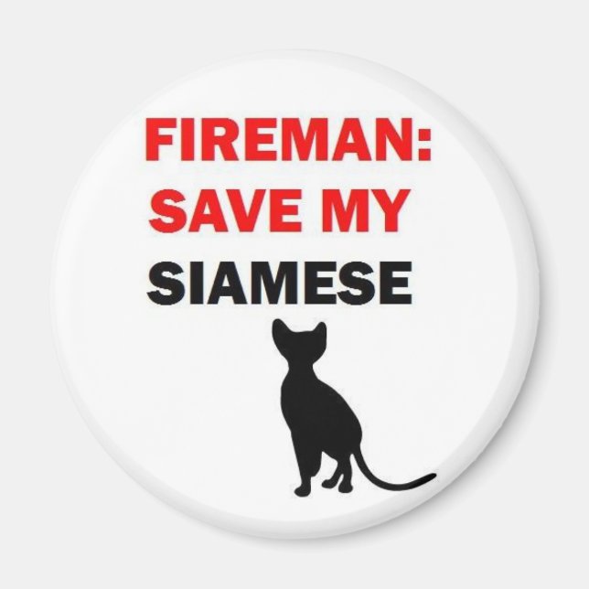 Imán Fireman salva mi gato siamés (Frente)