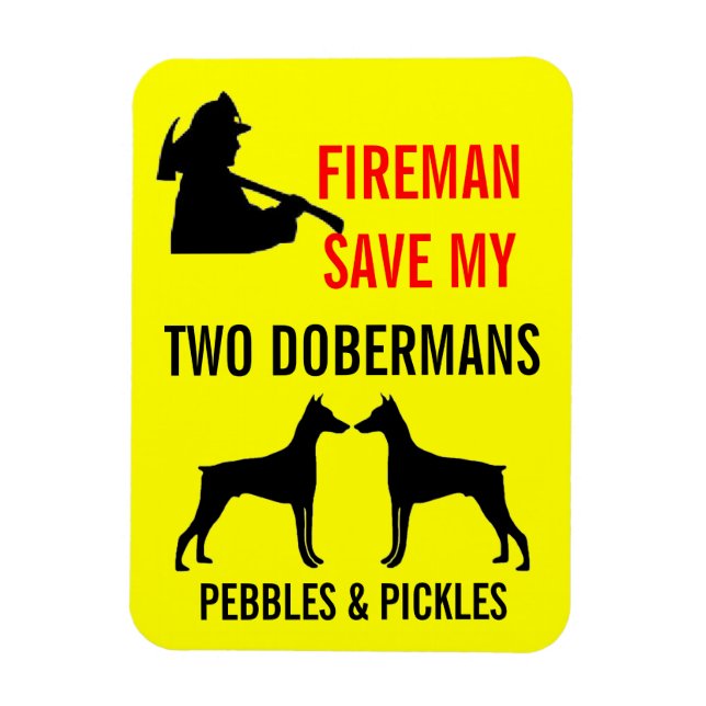 Imán Fireman salva mi seguridad de dos dobermanes (Vertical)