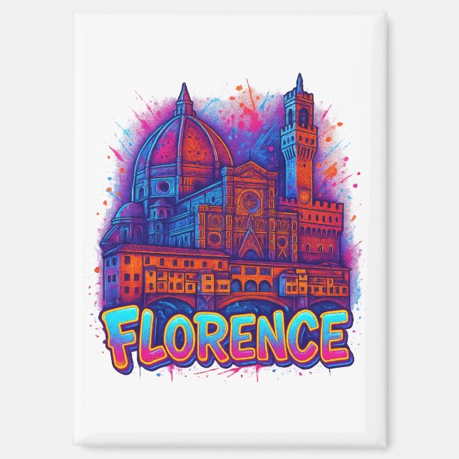 Imán Firenze Neon Pop-Art Silueta (Anverso)