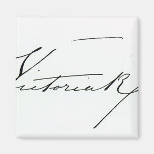 Imán Firma de la reina Victoria (pluma y tinta en el
