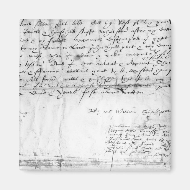 Imán Firma de William Shakespeare, 1616 (Frente)