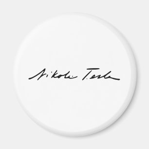 Imán Firma del genio de la electricidad Nikola Tesla