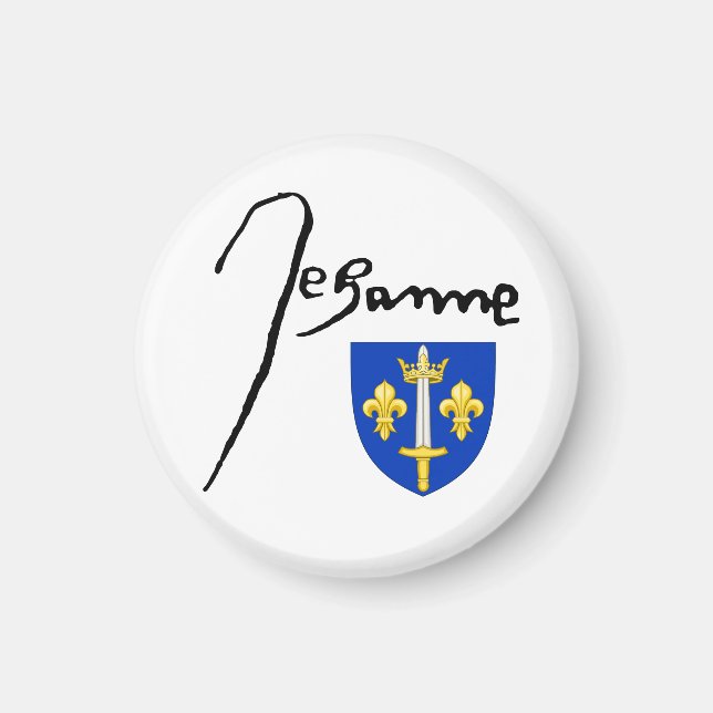 Imán Firma/ escudo de armas de Jeanne d'Arc (Frente)