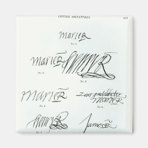 Imán Firmas de María Reina de Escocia