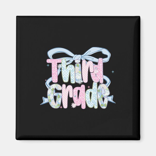 Imán First Day Of Third Grade Floral Bundle For Teacher (Frente)