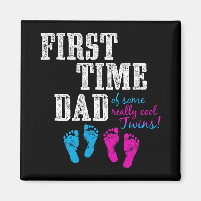 Imán First Time Dad, Daddy Of Bg Twins, Father's Day Gi (Frente)