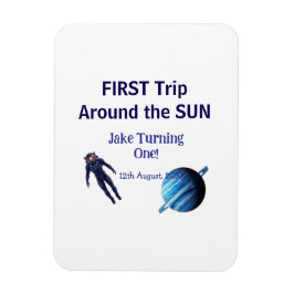 Imán First trip around the sun planet astronaut birthda
