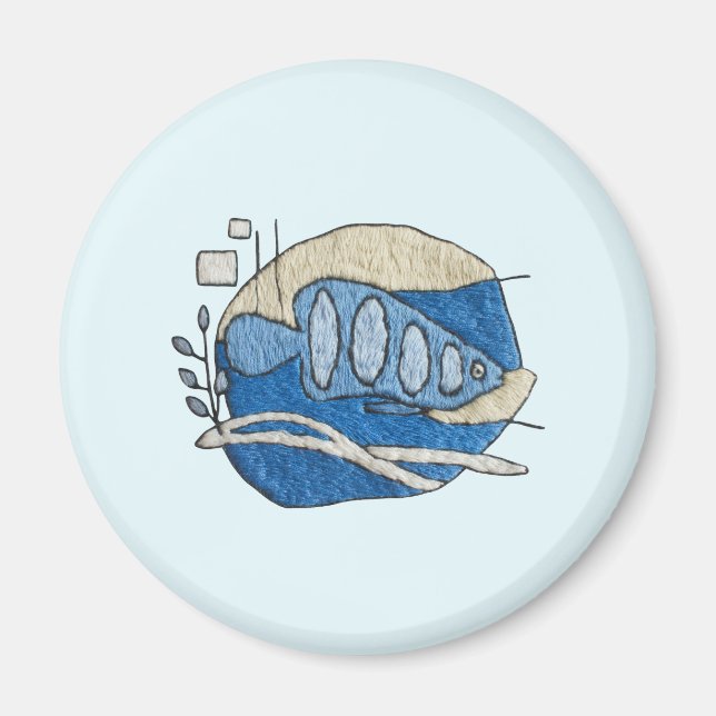 Imán Fisch im Stickdesign (Frente)