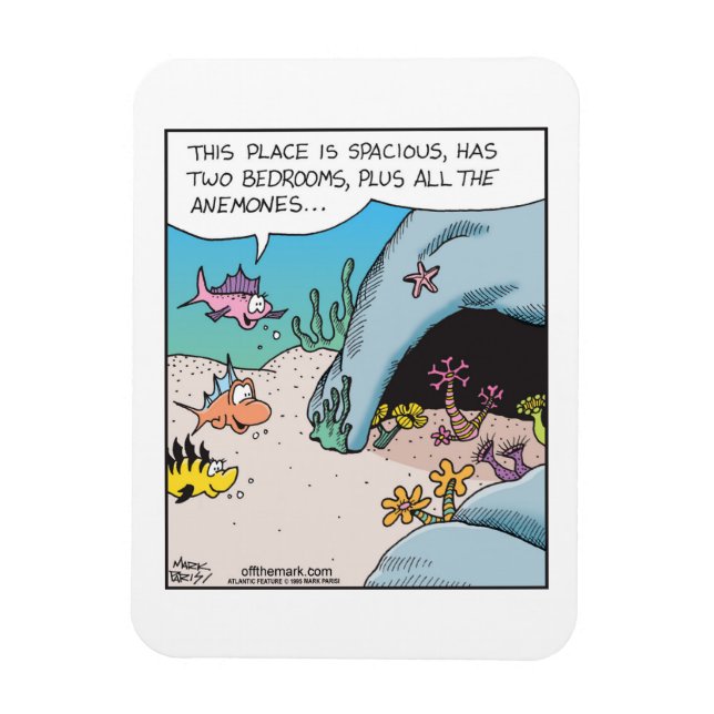 Imán Fish house hunting with all the anemones Magnet  (Vertical)