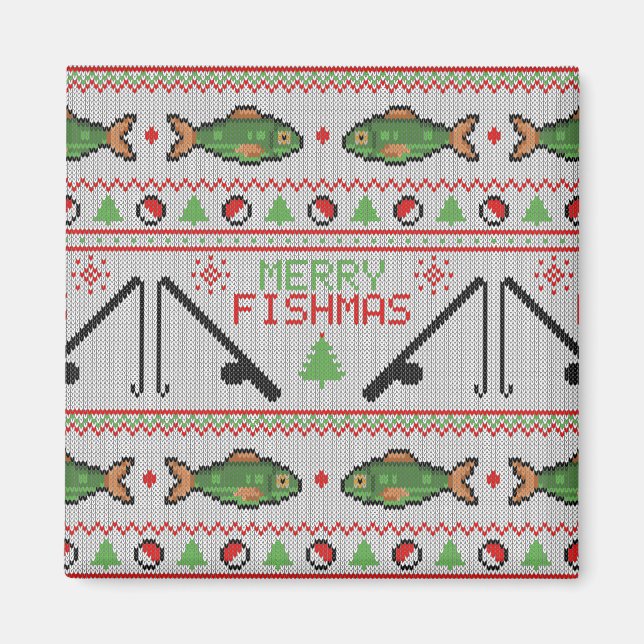 Imán Fish Ugly Navidad Sweater (Frente)