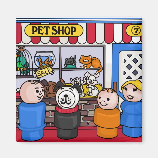 Imán Fisher Price Little People Mascota Shop Boy (Frente)