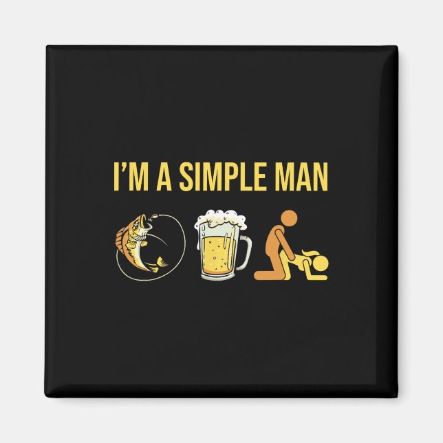 Imán Fisherman - Angler Angling Fishing Im A Simple Man (Frente)