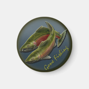 Imán Fisherman Fridge Magnets Personalizado Gone Pescad