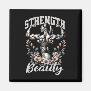 Imán Física Femenina Y Fuerza De Construcción Del Cuerp