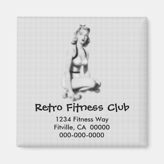 Imán Fitness retro B/W (Frente)