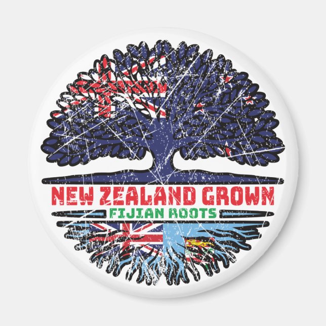 Imán Fiyi Nueva Zelanda Raíces de Árbol de Nueva Zeland (Frente)