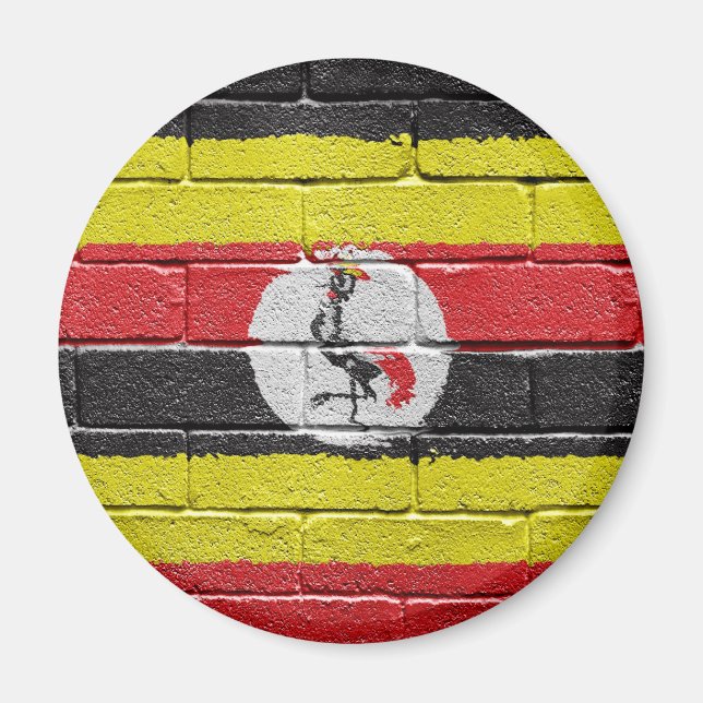 Imán flag_grunge_wall_Uganda (Frente)