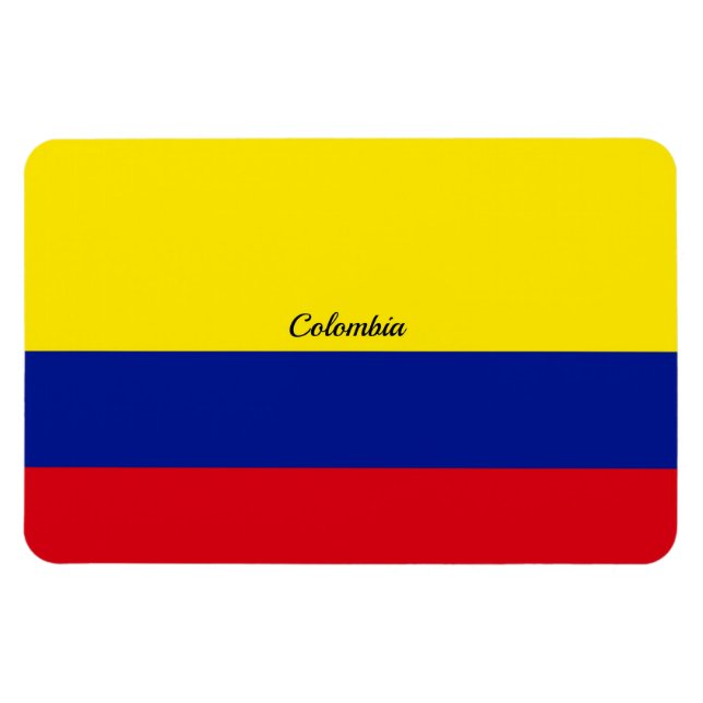 Imán Flag of Colombia, labeled (Horizontal)