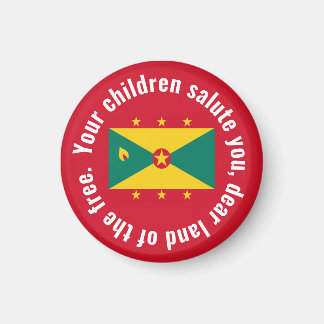 Imán Flag of Guyana National Anthem Red Green Yellow