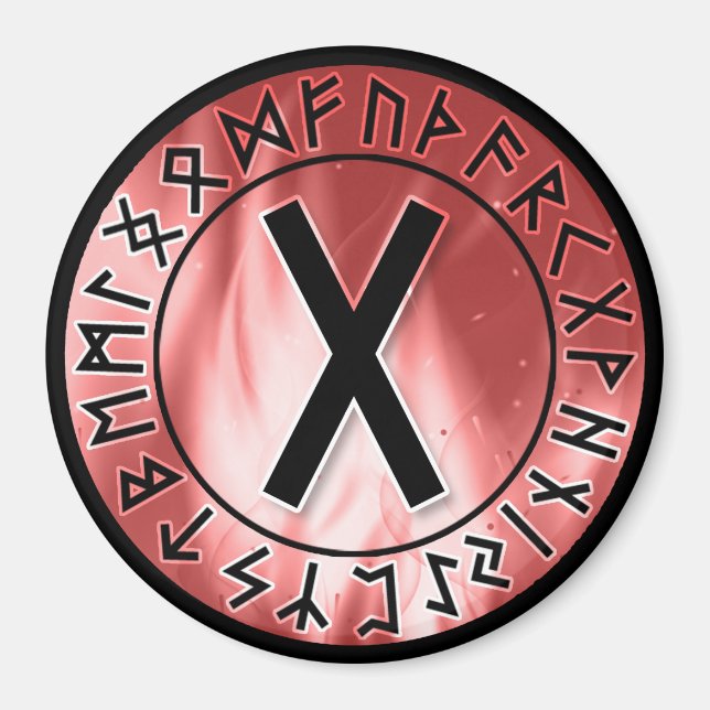 Imán Flame Corre, Rojo [07. Gebo] Magnet (Frente)