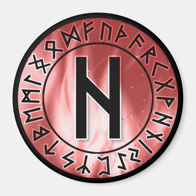 Imán Flame Corre, Rojo [09. Hagalaz (Frente)