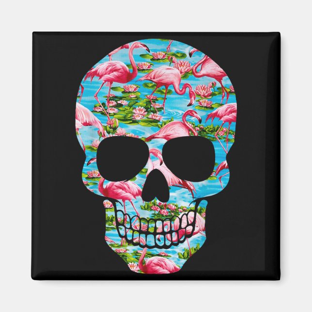 Imán Flamenco Cráneo Tropical Verano Tropical Aloha (Frente)