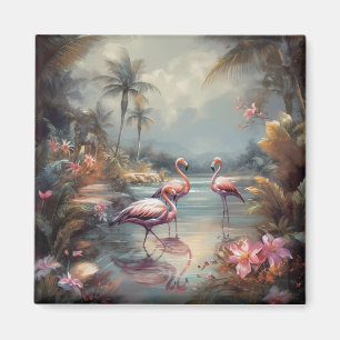 Imán Flamenco Rosa Exótico Laguna Tropical Antigua