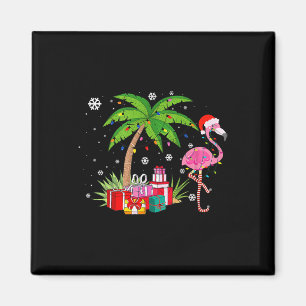 Imán Flamenco Rosa Palmera de Navidad Tropical Xmas Div