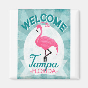 Imán Flamenco rosado de Tampa la Florida - viaje retro