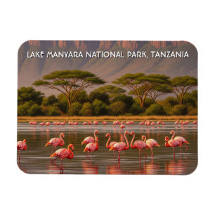 Imán Flamencos en el Parque Nacional del Lago Manyara e