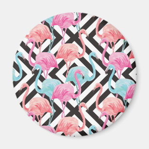 Imán Flamencos en el patrón de diseño negrita