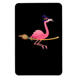 Imán Flamencos Gracioso Flamingo Witch Halloween