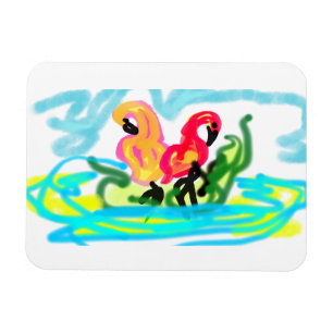 Imán flamencos rosados de verano encantadores
