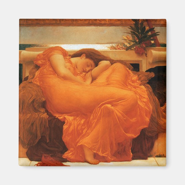 Imán Flaming June Frederic Leighton Bella Artes (Frente)