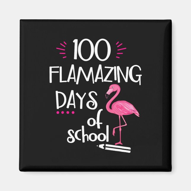 Imán Flamingo 100 Flamantes Días Escolares (Frente)