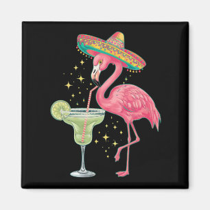 Imán Flamingo Beber Margarita Gracioso Poncho Mexicano