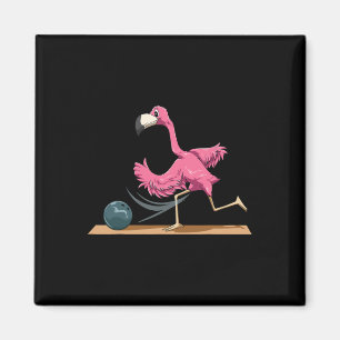 Imán Flamingo Bowling Flamingo Jugando Bowling Flamingo