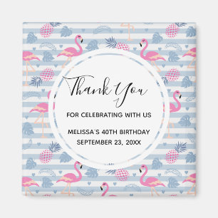 Imán Flamingo caprichoso y favorito del patrón de piña