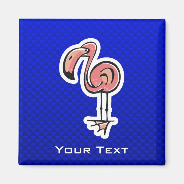 Imán Flamingo Cute; Azul (Frente)