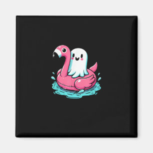 Imán Flamingo Funny Spooky Summer Summerween