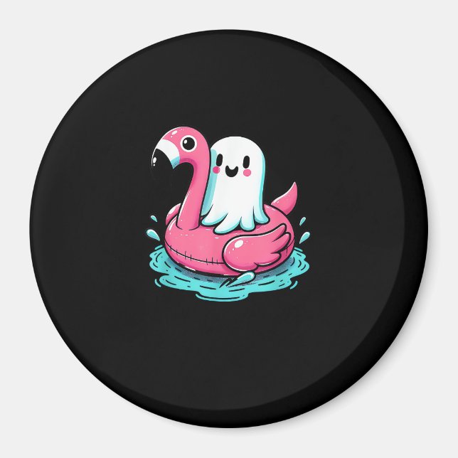 Imán Flamingo Funny Spooky Summer Summerween (Frente)