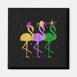 Imán Flamingo Mardi Gras Divertidas Máscara Carnaval Pa