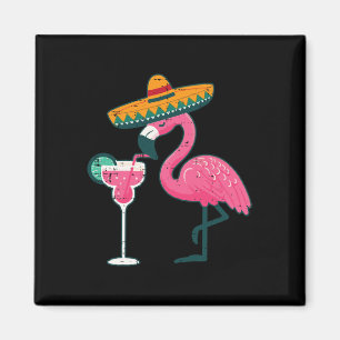 Imán Flamingo mexicano Sombrero Cinco De Mayo Fiesta