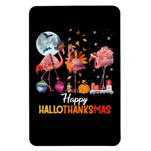 Imán Flamingo|Navidades de Acción de Gracias Flamingo (Vertical)