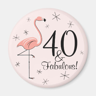 Imán Flamingo Rosa 40 y Fabuloso!imán