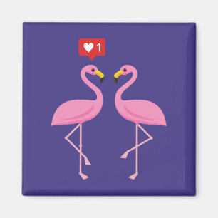 Imán Flamingo Rosa lindo como Pastel de Corazón