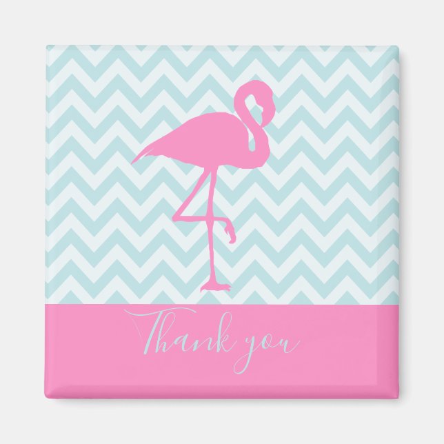 Imán Flamingo Rosa Moderno, Gracias (Frente)