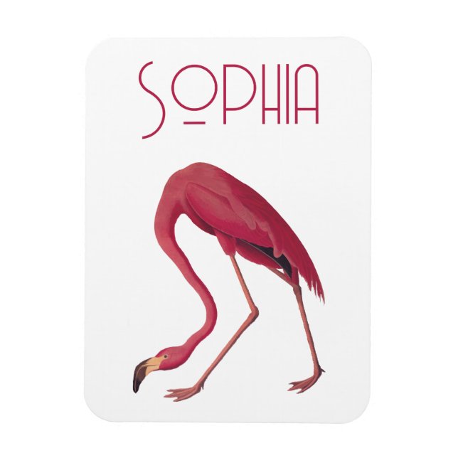 Imán Flamingo rosa vintage (Vertical)